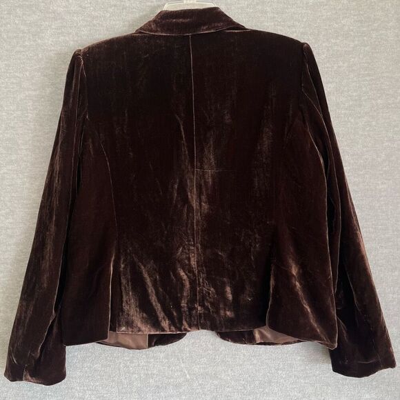 Edward Brown Velvet Jacket Women's XL Shirred Whimsigoth Victorian Puff Sleeve - Picture 6 of 11